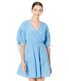 【送料無料】 テッドベーカー レディース ワンピース トップス Suza Exaggerated Sleeve Wrap Mini Dress Light Blue