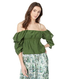 【送料無料】 ヴィンス レディース シャツ トップス Paneled Off Shoulder Cami Herb