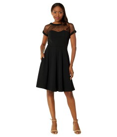 【送料無料】 マギーロンドン レディース ワンピース トップス Fit-and-Flare Mini Illusion Dress Black