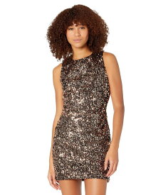 【送料無料】 ミリー レディース ワンピース トップス Vivi Tinsel Sequin Mini Dress Gold