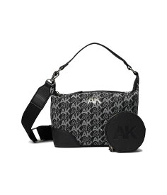 【送料無料】 アンクライン レディース ハンドバッグ バッグ AK Logo Shoulder Bag with Hangoff Black/AK Denim