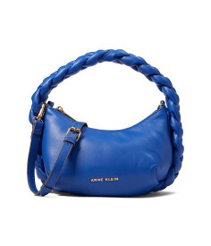 【送料無料】 アンクライン レディース ハンドバッグ バッグ Convertible Crescent Shoulder Bag w/ Braided Trim Lazuli Blue