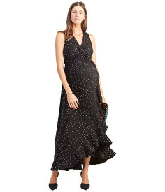 【送料無料】 イングリッド&イザベル レディース ワンピース トップス Maternity Racerback Ruffle Skirt Dress Black Polka Dot Print