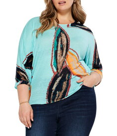 【送料無料】 ニックプラスゾーイ レディース ニット・セーター アウター Plus Size Grove Sweater Aqua Multi