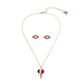 【送料無料】 ベッツィジョンソン レディース ネックレス・チョーカー・ペンダントトップ アクセサリー Ice Cream Earrings Necklace Set Red/White/Blue