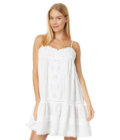 【送料無料】 ラッキーブランド レディース ワンピース トップス Drop Waist Embroidered Mini Dress White