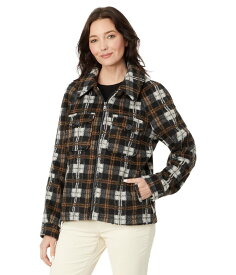 【送料無料】 アヴェックレフィーユ レディース コート アウター Plaid Zip Front Jacket Black/Grey Plaid