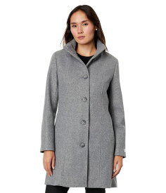 【送料無料】 カルバンクライン レディース コート アウター Stand Collar Coat Medium Grey Melange