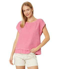 【送料無料】 モッドドック レディース シャツ ブラウス トップス Tencel Short Sleeve Wide Neck Double-Layer Blouse Coral Sun