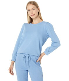 【送料無料】 リラピー レディース パーカー・スウェット アウター Garment Dyed Terry Pleated Sleeve Crew Neck Sweatshirt Slate Blue