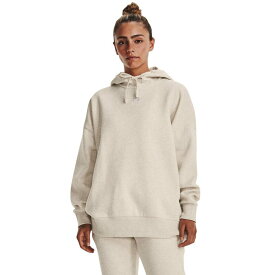 【送料無料】 アンダーアーマー レディース パーカー・スウェット アウター Rival Fleece Oversized Hoodie Oatmeal Light Heather/White