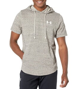 A_[A[}[ Y AE^[ p[J[EXEFbg pC Under Armour Rival Terry Left Chest Short Sleeve Hoodie Khaki Base Full Heather/Onyx White zCg
