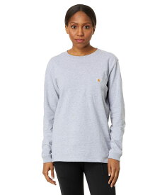 【送料無料】 カーハート レディース シャツ トップス WK126 Workwear Pocket Long Sleeve T-Shirt Heather Gray