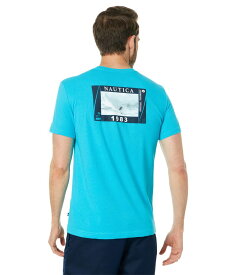 【送料無料】 ナウティカ メンズ シャツ トップス Sustainably Crafted Surf Division Graphic T-Shirt Scuba Blue