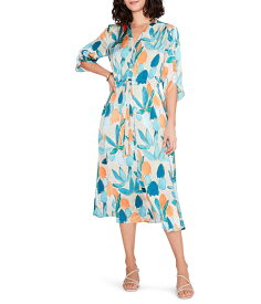 【送料無料】 ニックプラスゾーイ レディース ワンピース トップス Citrus Grove Crepe Dress Blue Multi