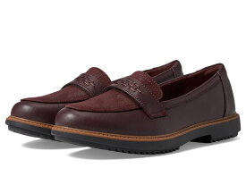 【送料無料】 クラークス レディース スリッポン・ローファー シューズ Raisie Jump Burgundy Leather