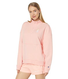 【送料無料】 チャンピオン レディース パーカー・スウェット アウター Campus French Terry 1/4 Zip Pink Star