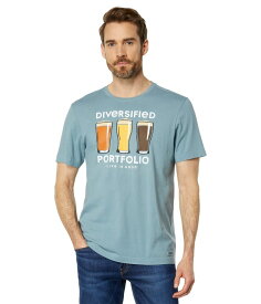 【送料無料】 ライフイズグッド メンズ シャツ トップス Diversified Portfolio Beer Short Sleeve Crusher-Lite Tee Smoky Blue