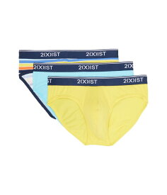 【送料無料】 ツーイグジスト メンズ ブリーフパンツ アンダーウェア 3-Pack Cotton Stretch No Show Brief Beach Stripe Multi/Blue Topaz/Maize