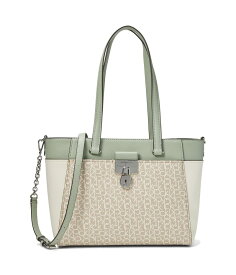 【送料無料】 カルバンクライン レディース ハンドバッグ バッグ Camille Signature Tote Khaki/Vanilla/White/Desert Sage