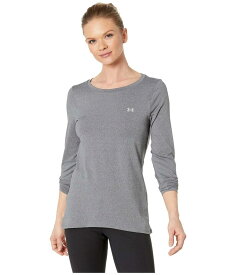 【送料無料】 アンダーアーマー レディース シャツ トップス UA HeatGearR Armour Long Sleeve Pitch Grey Light Heather/Metallic Silver