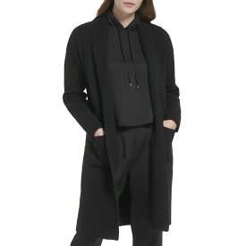 【送料無料】 カルバンクライン レディース ニット・セーター アウター Long Shawl Collar with Pockets Black