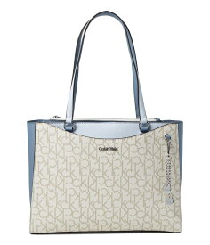 【送料無料】 カルバンクライン レディース ハンドバッグ バッグ Mavis Signature Tailored Tote Vanilla/Khaki/Ice/Flintstone