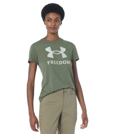 【送料無料】 アンダーアーマー レディース シャツ トップス New Freedom Logo T-Shirt Marine OD Green/Desert Sand