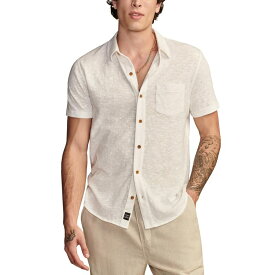 【送料無料】 ラッキーブランド メンズ コート アウター Linen Short Sleeve Button Up Shirt Bright White