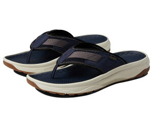 t[VC Y V[Y T_ Florsheim Tread Lite Thong Sandal Navy Knit/Nubuck/White Sole zCg