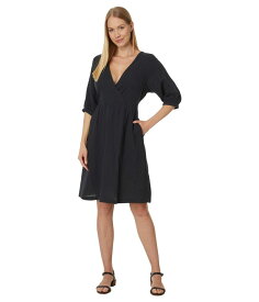 【送料無料】 パクト レディース ワンピース トップス Coastal Double Gauze Surplice Dress Black