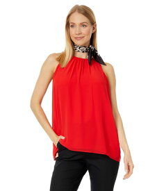 【送料無料】 ヴィンスカムート レディース シャツ トップス Sleeveless Chiffon Shell Fiery Red