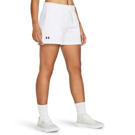 【送料無料】 アンダーアーマー レディース ハーフパンツ・ショーツ ボトムス Rival Fleece Shorts White/Black