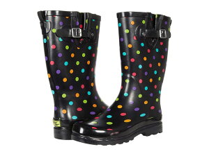yz EGX^`[t fB[X u[cECu[c V[Y Printed Tall Rain Boot Dot City Black