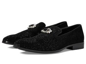 �X�e�C�V�[�A�_���X �����Y �V���[�Y �X���b�|���E���[�t�@�[ Stacy Adams Spark Brooch & Rhinestone Slip-On Black �u���b�N