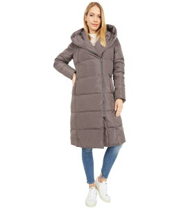 �R�[���n�[�� ���f�B�[�X �A�E�^�[ �R�[�g �_�E�� Cole Haan Zip Front Down Coat w/ Dramatic Oversized Hood Carbon