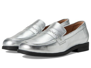 R[n[ fB[X V[Y T_ [t@[ Cole Haan Stephie Embellished Loafers Silver Leather/Silver Studs Vo[