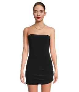 �m�[�}�J�}�� ���f�B�[�X �g�b�v�X �����s�[�X �h���[�v �X�g���b�v���X Norma Kamali Strapless Side Drape Pickleball Dress Black �u���b�N