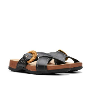 N[NX fB[X V[Y T_ Clarks Reileigh Bay Black Leather ubN