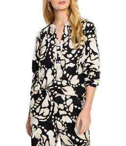 �j�b�N�v���X�]�[�C ���f�B�[�X �g�b�v�X �V���c NIC+ZOE Evening Petal Woven Shirt Black Multi �u���b�N