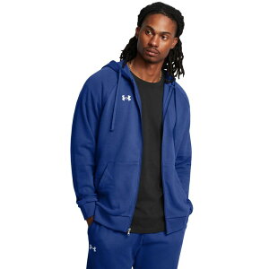A_[A[}[ Y AE^[ p[J[EXEFbg t[X Under Armour Rival Fleece Full Zip Hoodie Tech Blue/White zCg