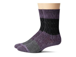 yz X}[gE[ fB[X C A_[EFA Everyday Color-Block Cable Crew Socks Ultra Violet/Purple Iris Marl