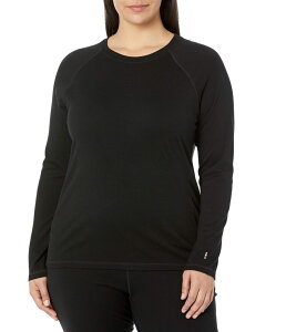 yz X}[gE[ fB[X Vc gbvX Plus Size Classic Thermal Merino Base Layer Crew Black