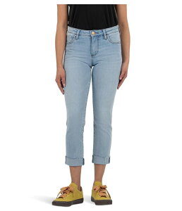 �J�b�g�t�����U�N���X ���f�B�[�X �{�g���X �f�j���p���c �X�g���[�g KUT from the Kloth Amy Crop Straight Leg Roll Up With Raw Hem Awareness