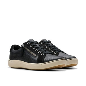 N[NX fB[X V[Y Xj[J[ [X Clarks Nalle Lace Black Abstract Leather ubN