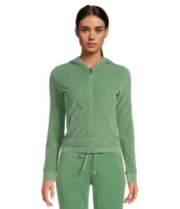 �W���[�V�[�N�`���[�� ���f�B�[�X �A�E�^�[ �R�[�g �p�C�� �W���P�b�g �O���t�B�b�N Juicy Couture Washed Towel Terry Heritage Jacket With Graphic Kiwi