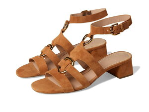 �R�[���n�[�� ���f�B�[�X �V���[�Y �q�[�� �T���_�� �A���N�� Cole Haan Lyanna Link Ankle Strap Sandals Dark Caramel Suede