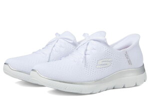 XPb`[Y fB[X V[Y Xj[J[ SKECHERS Summits Night Chic Hands Free Slip-Ins White/ Silver zCg