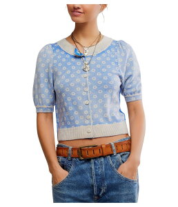 �t���[�s�[�v�� ���f�B�[�X �A�E�^�[ �j�b�g�E�Z�[�^�[ Free People Isla Patterned Cardi Cobalt Combo �R�o���g