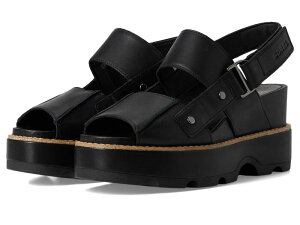 �\���� ���f�B�[�X �V���[�Y �q�[�� �T���_�� SOREL Joanie? Iv Sandals Wedge Black/Black �u���b�N